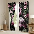 thumbnail image 3 of jejeloiu Pink Flamingo Blackout Curtains,Green Monstera Leaf Curtains Pack of 2 (38x45 Each),Tropical Botanical Leaves Window Curtains For Girl Boy,Super Cozy Room Decor, 3 of 6
