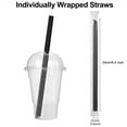 thumbnail image 2 of Triani 100Pcs 11mm Diameter Drinking Straws Individually Packaged Black Plastic Extra Long Straws Disposable Reuseable for Milkshakes, Tea, Coffee, Bubble Milk, 2 of 7