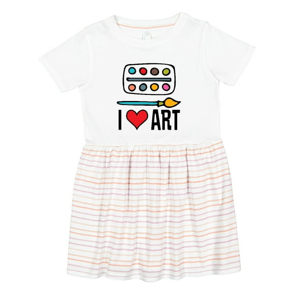 Inktastic Painting I Love Art Girls Toddler Dress