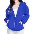 thumbnail image 2 of Futezty Zip Up Hoodie Women Hooded Oversized Sweatshirts Long Sleeve Casual Zipper Hoodies Jacket Fall Winter Outfits, 2 of 4
