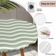 thumbnail image 5 of Sage Green Stripe Round Fitted Tablecloth with Elastic Edge, Waterproof Table Cloth Table Cover for 45"-54" Tables, Farmhouse Striped Modern Waves Moires Tablecloths for Dining Picnic Indoor Outdoor, 5 of 9
