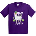 thumbnail image 3 of Inktastic St. Patrick's Day Llama Be Irish with Green Shamrocks Youth T-Shirt, 3 of 5