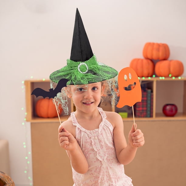 WRBAJIS Chapeau de sorcière d'Halloween, bandeau en toile d'araignée, chapeau de sorcière mignon, accessoires pour cheveux pour femme, festival, maquillage, costume, cosplay, fête d'Halloween
