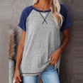 thumbnail image 6 of Gray L WIZUTIZ Summer Tops for Women 2024 Basic Pure Colour Cozy Style Blouse Crew Neck Flowy Short Sleeve Tops Cotton Soft Ladies Loose Fit Shirts Comfy Elegant Tshirts Trendy Solid Tshi, 6 of 6