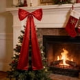 thumbnail image 5 of MODANU Christmas Tree Topper Bow, 47in Red Christmas Tree Bows, Satin Christmas Wreath Bows for Home Party Wedding Car Holiday Decor Supplies, 5 of 9