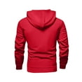 thumbnail image 4 of Zimjoy Fleece Hoodie for Men Solid Plain Casual Loose Hooded Fleece Sweatshirt with Pocket Long Sleeve Cozy Pullover Sweatshirts Outwear, Red 3XL, 4 of 4
