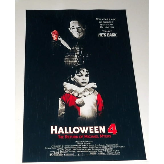 Halloween 4 Return of Michael Myers 1988 Alternate JAMIE CLOWN Poster 19"x13"