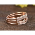 thumbnail image 4 of 3 bridal ring set half eternity matching band split shank band curved U Moissanite Diamond wedding bands with 18k Gold Plating, 4 of 7