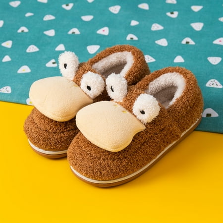 

EQWLJWE Toddler Kids Home Slippers Baby Girls Boys Cartoon Warm Indoors Floor Shoes Girls Slippers Holiday Clearance