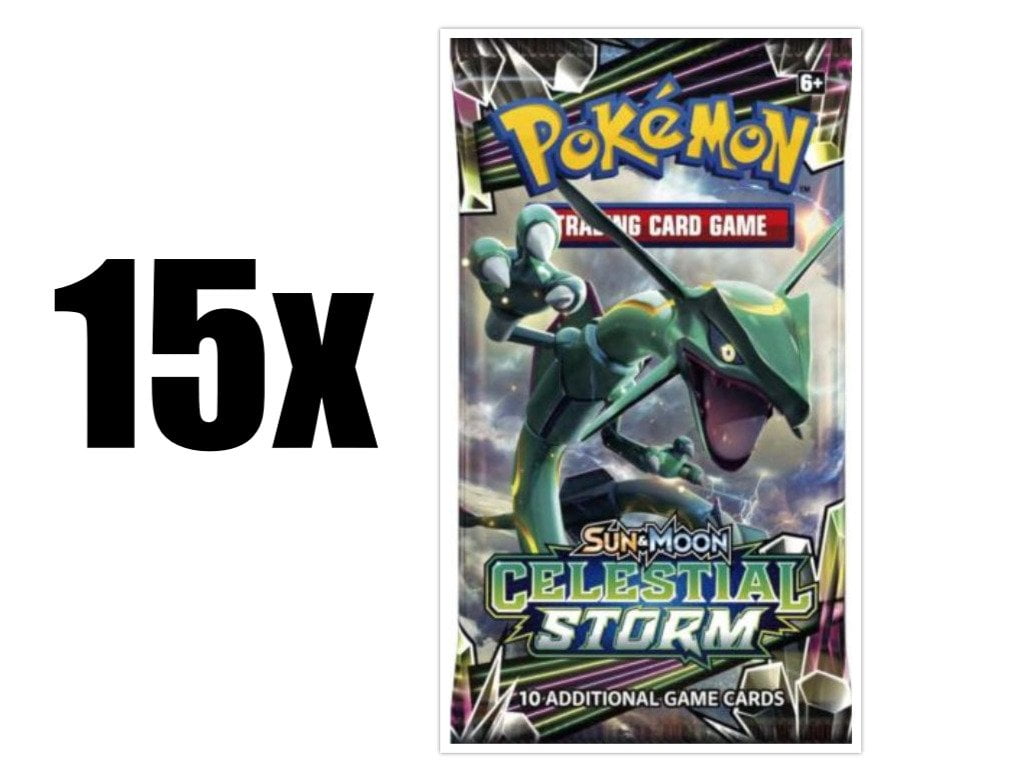 Pokemon Tcg Celestial Storm Booster Packs Fifteen 15 Count Booster Pack Lot Pokemon Trading Card Game Sun Moon Celestial Storm Sm7