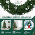 thumbnail image 4 of Tcbosik 48in Artificial Pre-Lit Christmas Wreath with Remote Control and 150 Cold & Warm White Lights, Holiday Accent Decoration with Ornaments and 450 PVC Tips, Light Green, 4 of 6