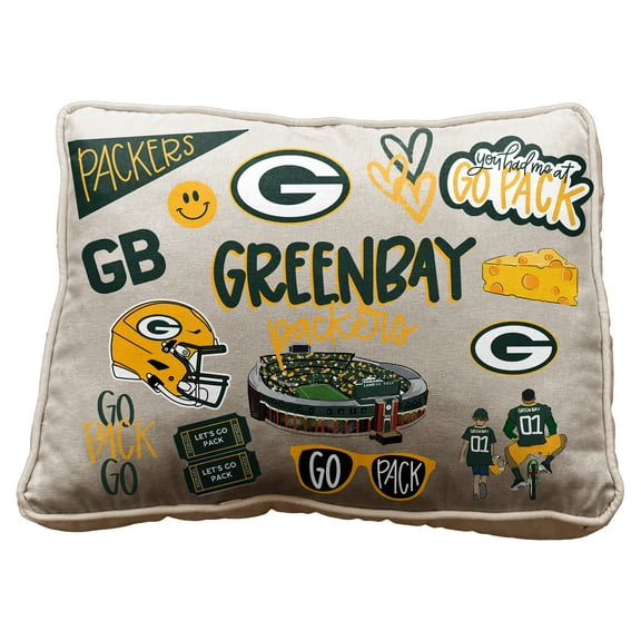 Pegasus Green Bay Packers 19" Loco Fan Canvas D-cor Pillow