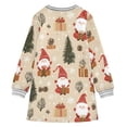 thumbnail image 6 of Girls' long-sleeved dress Gnome Snowflake Christmas Tree Girls' A-line dress with ribbed cuffs Soft and comfortable, 6 of 6