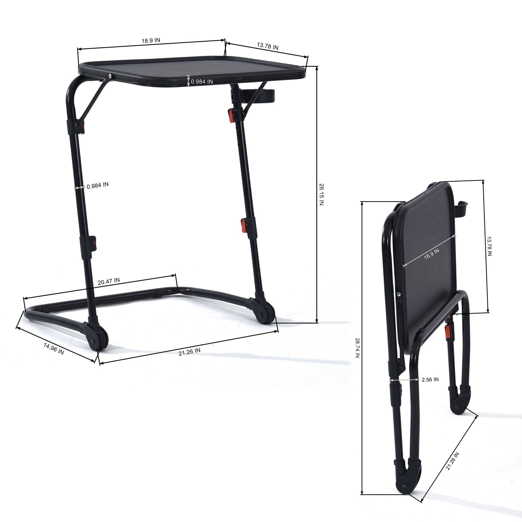 Homy Casa Set of 2 Adjustable Folding Tables, Portable Outdoor Tables for Patio Camping and Backyard