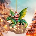 thumbnail image 3 of Leutsin Santa’s Dragon Riders Ornament Collection - Christmas Ornaments Santa Dragon Riders for Christmas Tree,Stocking Stuffers Hanging Acrylic Pendant,Gothic Indoor Outdoor Decorative Hanging, 3 of 9