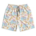 thumbnail image 3 of Uemuo Icecream Truck Pattern Men's Swim Trunks Hawaiian Beach Bathing Suit Swimsuits Beach Quick-Dry Shorts with Pockets-Large, 3 of 9