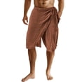 thumbnail image 1 of Ceisia Men's Linen Wrap Beach Shorts Elastic Waist Raw Edge Casual Shorts Gifts, 1 of 5