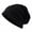 black, variant on Slouchy Beanie for Men and Women, Fleece-Lined Textured Knit Winter Hat