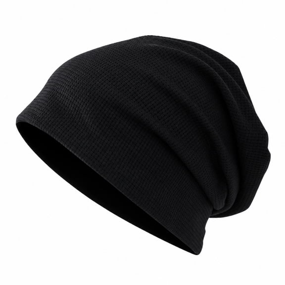 FEASNJEN Slouchy Beanie for Men and Women, Fleece-Lined Textured Knit Winter Hat