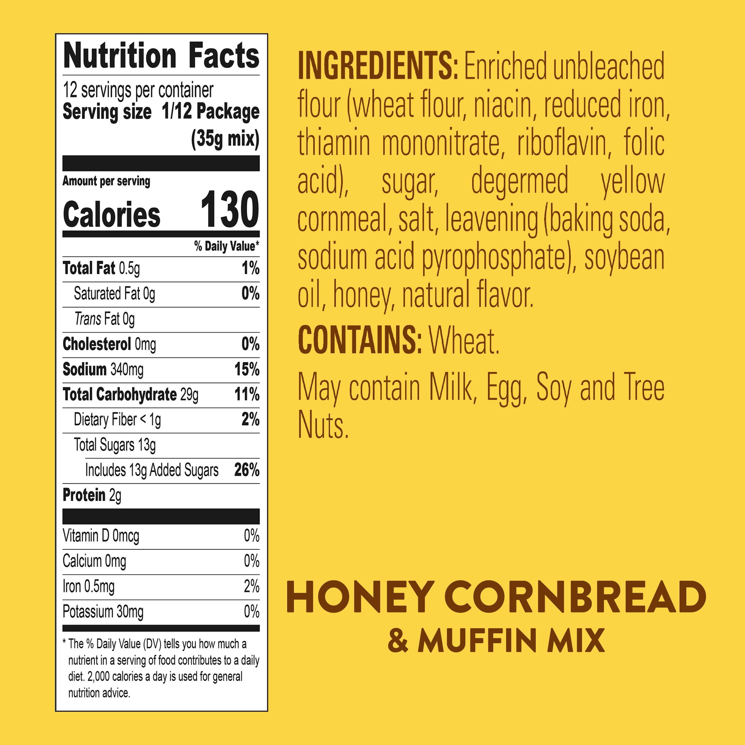 (3 pack) Krusteaz Honey Cornbread and Muffin Mix, Honey Cornbread Mix, Honey Corn Muffin Side Dish, 15 oz Box