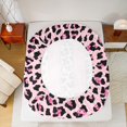 thumbnail image 4 of Manfei Pink Leopard King Sheet Set (4pcs) - Glitter Letter H, Cheetah Print, 4 of 6