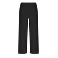 thumbnail image 4 of VEKDONE Womens Cotton Linen Long Pants Black S, 4 of 5