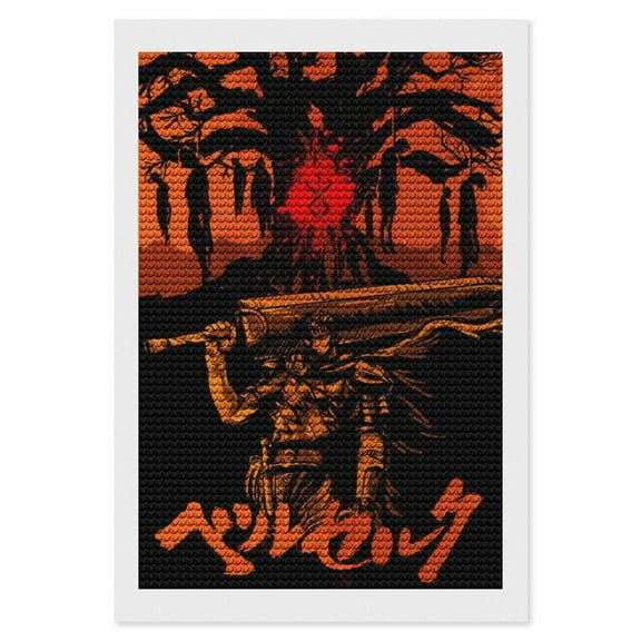 Berserk Diamond Art Kits DIY 5D Anime Painting by Number Kits Full Drills for Adults Crystal Pictures Arts Craft for Home Wall Decor Gift 8"×12"