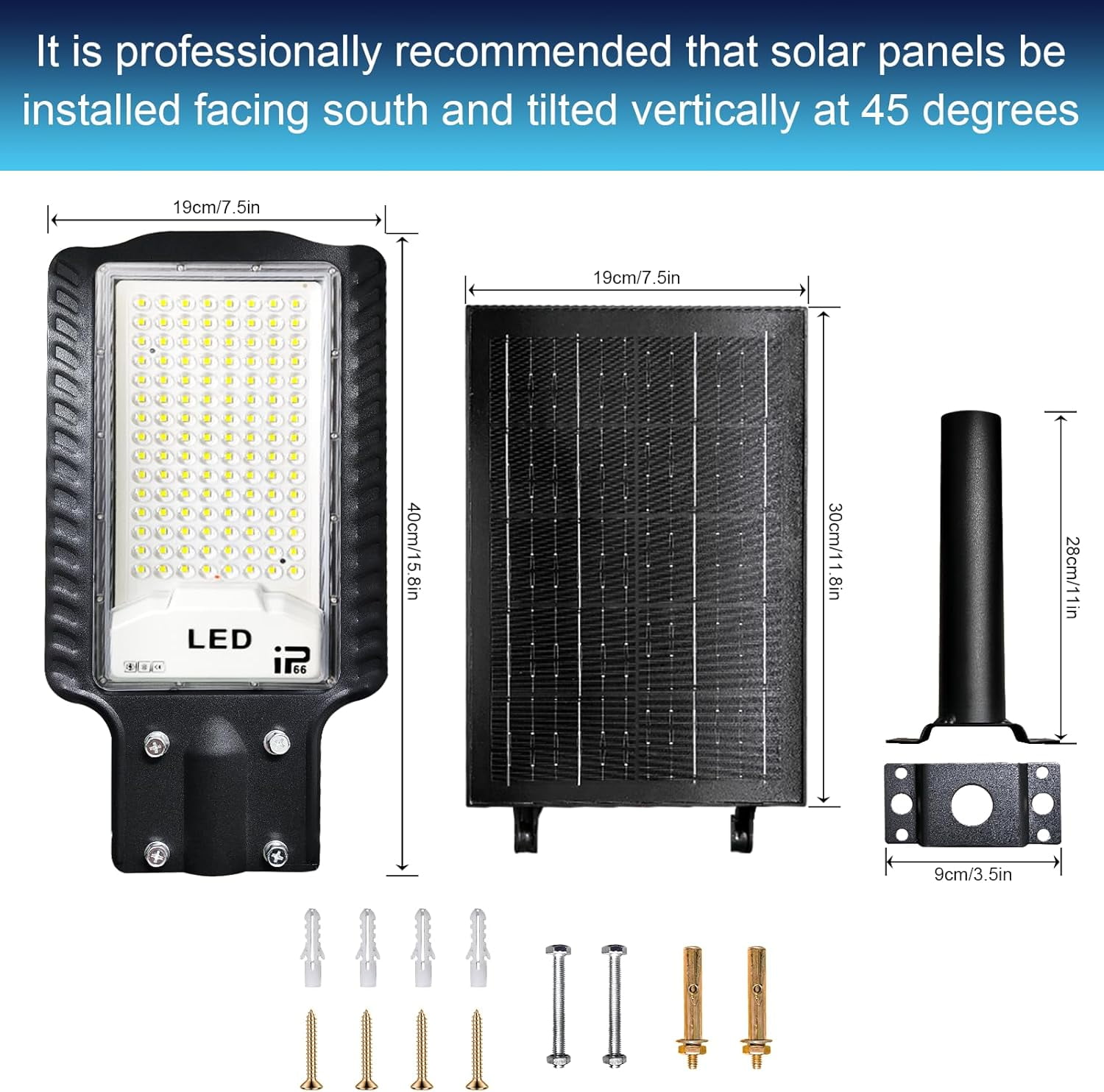 Indmird Outdoor Solar Lights 100W, IP66 Waterproof Solar Exterior LED Reflector for Dusk Streets to Dawn, Suitable for Garage,Road,Paths, Garden