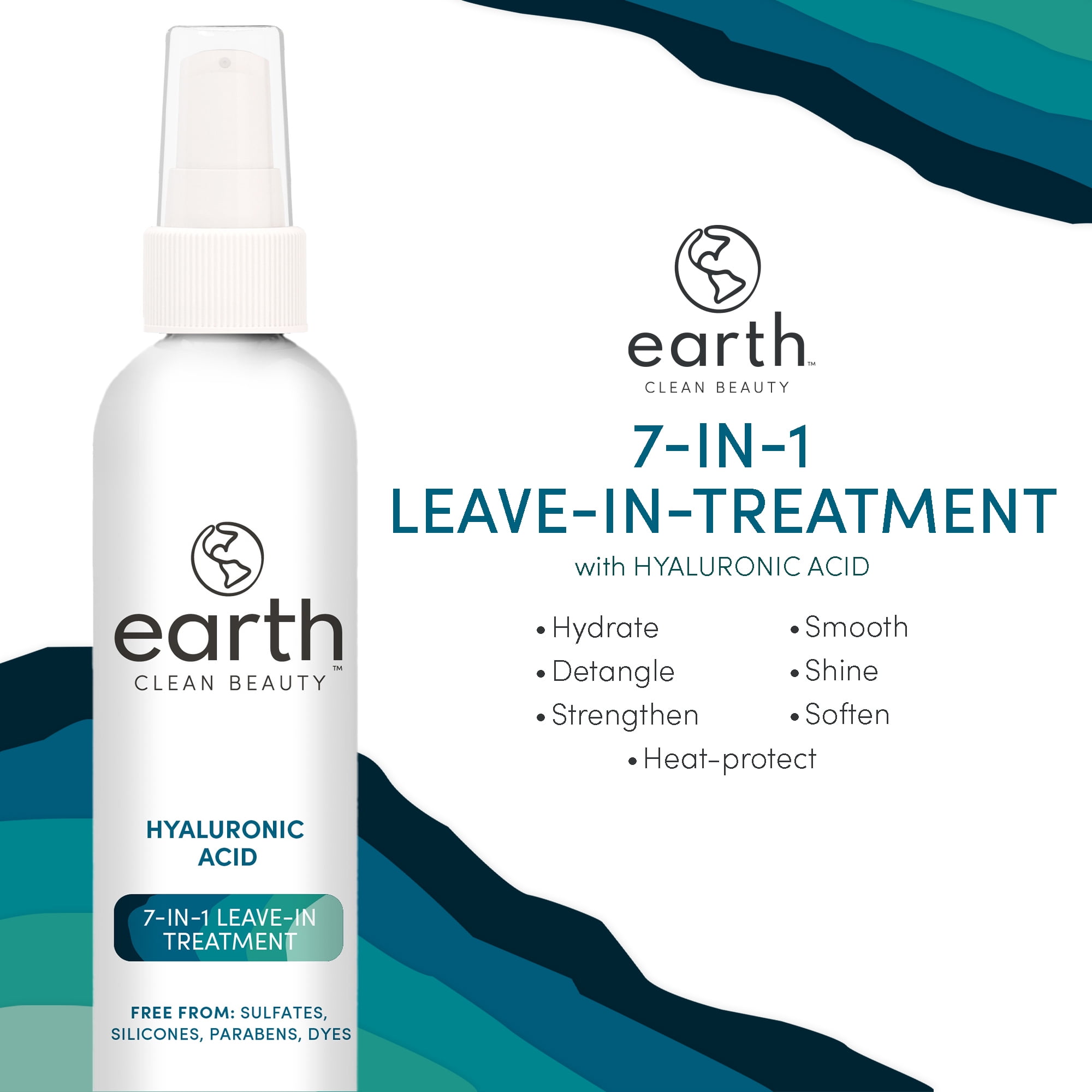 Earth Clean Beauty 7-in-1 Leave-In Treatment with Hyaluronic Acid