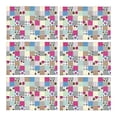 thumbnail image 2 of MKHERT Colorful Patchwork of Flowers Polka Dots and Plaid Placemats Table Mats for Dining Room Kitchen Table Decoration 12x18 inch,Set of 6, 2 of 4