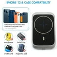 thumbnail image 3 of Cargador de coche inalámbrico magnético compatible con teléfonos iPhone 12 sin carcasa y fundas magnéticas, soporte de coche inalámbrico rápido con abrazadera de ventilación de aire segura Vhermosa 223261-2, 3 of 8