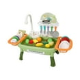 thumbnail image 3 of Fregadero de juguete con agua corriente, juguete de cocina, fregadero de juguete con automático de ciclo de agua para niños y niñas de 3 a 5 a Verde, 3 of 9