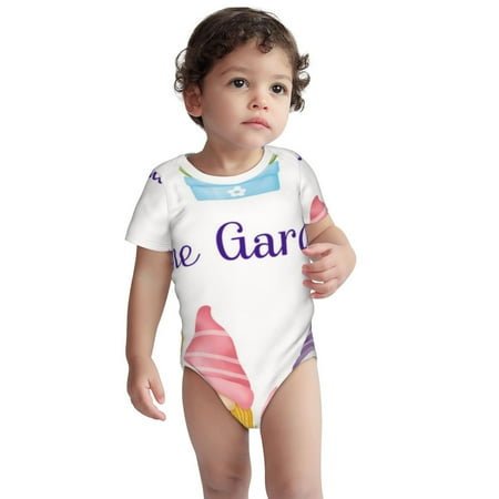 

Kdxio Watercolor Gnome Garden Pattern Unisex Baby Cotton Short Sleeve Bodysuits-6 Months