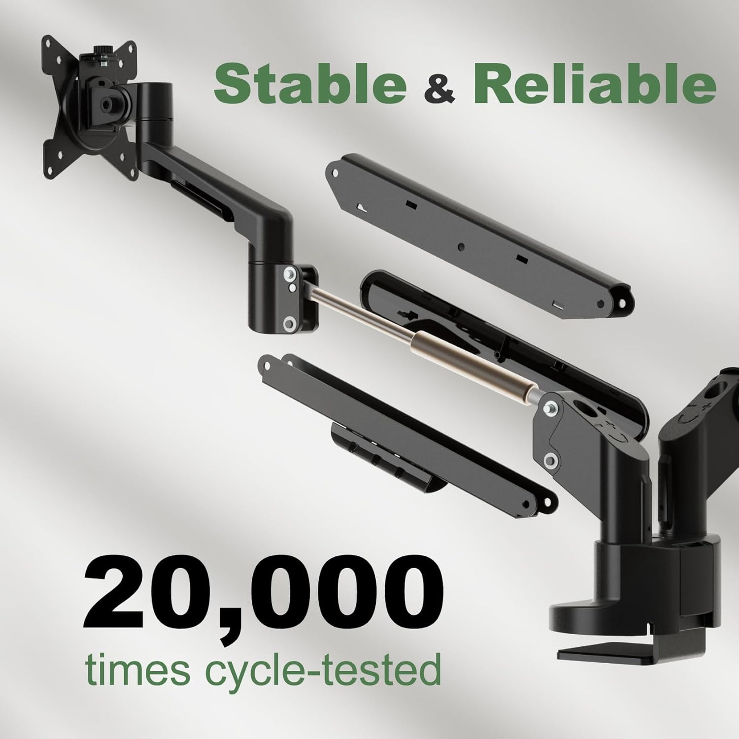 Dual Monitor Mount for Two Ultrawide Screens 13-34 Inch, Full Motion Gas Spring Arms with VESA 75/100mm, Desk Clamp & Grommet Base,  Management, Holds  to 26.4lbs Each