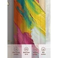 thumbnail image 6 of Abstract Oil Painting Sheer Curtains 63 Inches Long 2 Panels Rainbow Pigment Art Light Filtering Semi Sheer Window Curtains Drapes for Bedroom Living Room 52"x63", 6 of 7