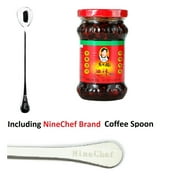 NineChef Bundle - Lao Gan Ma (LaoGanMa) Chili Sauces (Fried Chili In Oil 7.4oz 1 Pack)+ 1 NineChef Brand Long Handle Coffee Spoon