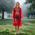 thumbnail image 2 of TGPMGRZ Rain Ponchos for Women Rain Coat Waterproof Disposable Lightweight Poncho with Hood Red One Size, 2 of 9