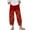 Red, variant on Zekutng Linen Pants Women Casual Pocket Slim High Elastic Waist Print Sports Cotton and Linen Pants,Sizes S-5XL