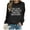 Black, variant on Women's Fashion Casual Solid Color Loose Long Sleeve Letter Print Round Neck Hoodie Blouse Shirt Distressed Hoodie Women Comfy Womens Tee Christmas Zip up Hoodie Junior Crop Sweater Apparel Shirt Crop