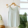thumbnail image 2 of Tnhcen Women's Fashion Solid Round Neck Modal Padded Tank Cotton Polyester Blend Outerwear-Ready Sleepwear for M-2XL Slim & Chic, 2 of 5