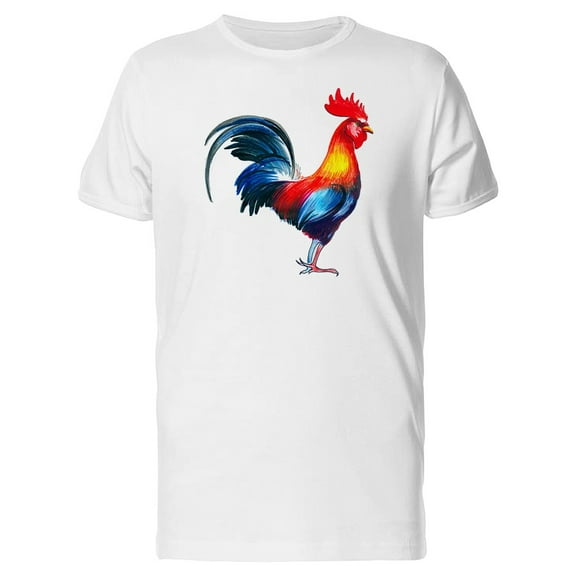 Watercolor & Colorful Rooster Tee Men's -Image by Shutterstock