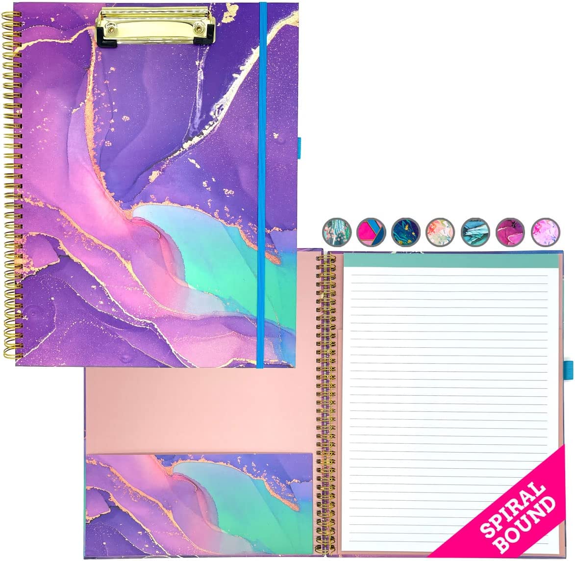 French KOKO Cute Hardcover Foldable Clipboard Notebook Folio Refillable