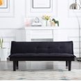 thumbnail image 6 of BSHTI 63.8 inch Armless Tufted Convertible Sleeper Futon Sofa Faux Suede Fabric Sofa Sleeper(Black), 6 of 28