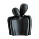 thumbnail image 1 of Estatua abstracta de pareja abrazándose, figura de cerámica, colección única de arte de recuerdo Negro, 1 of 9