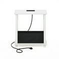 thumbnail image 4 of Furinno Turn-S-Tube 2-Tier Slim Side Table, End Table with Bin Drawer, USB and Type-C Charging Port, White/White/Black, 4 of 6