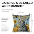 thumbnail image 2 of cat butterflies sunflowerlinen throw pillowcase decoration pillowcase gifting preferred 24x24 inch cushion cover 2 sets sofa pillowcase sofa bedroom living room car, 2 of 5