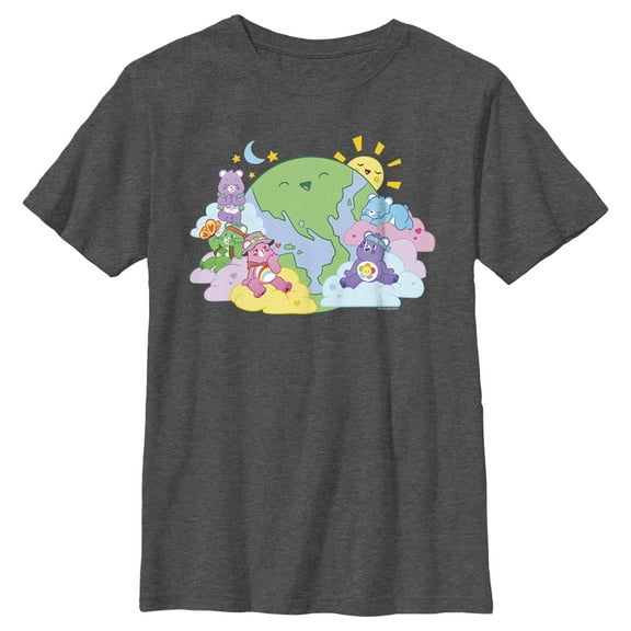Boy's Care Bears Camping Bears  Graphic Tee Charcoal Heather Small