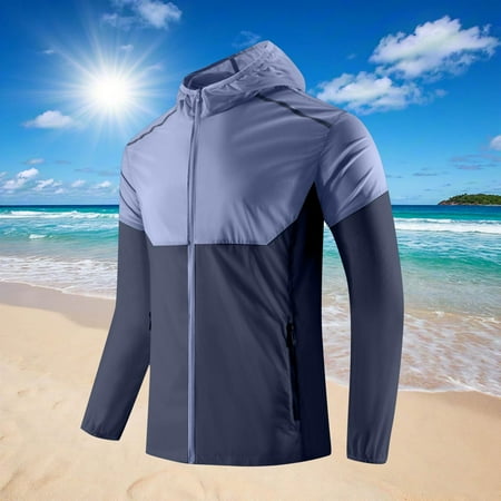 Men s Sun Protection Clothing Summer Outdoor Pockets Fitted Hooded Fishing Clothing Coat