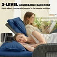 thumbnail image 4 of Outsunny Patio Rattan Daybed, Wicker Outdoor Daybed with Storage Ottoman, Loveseat Sofa with Adjustable Backrest, Side Tables, Navy Blue, 4 of 9