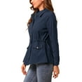 thumbnail image 4 of INSPIRE CHIC Women's Drawstring Waist Flap Pocket Zip Button Utility Jacket, 4 of 6